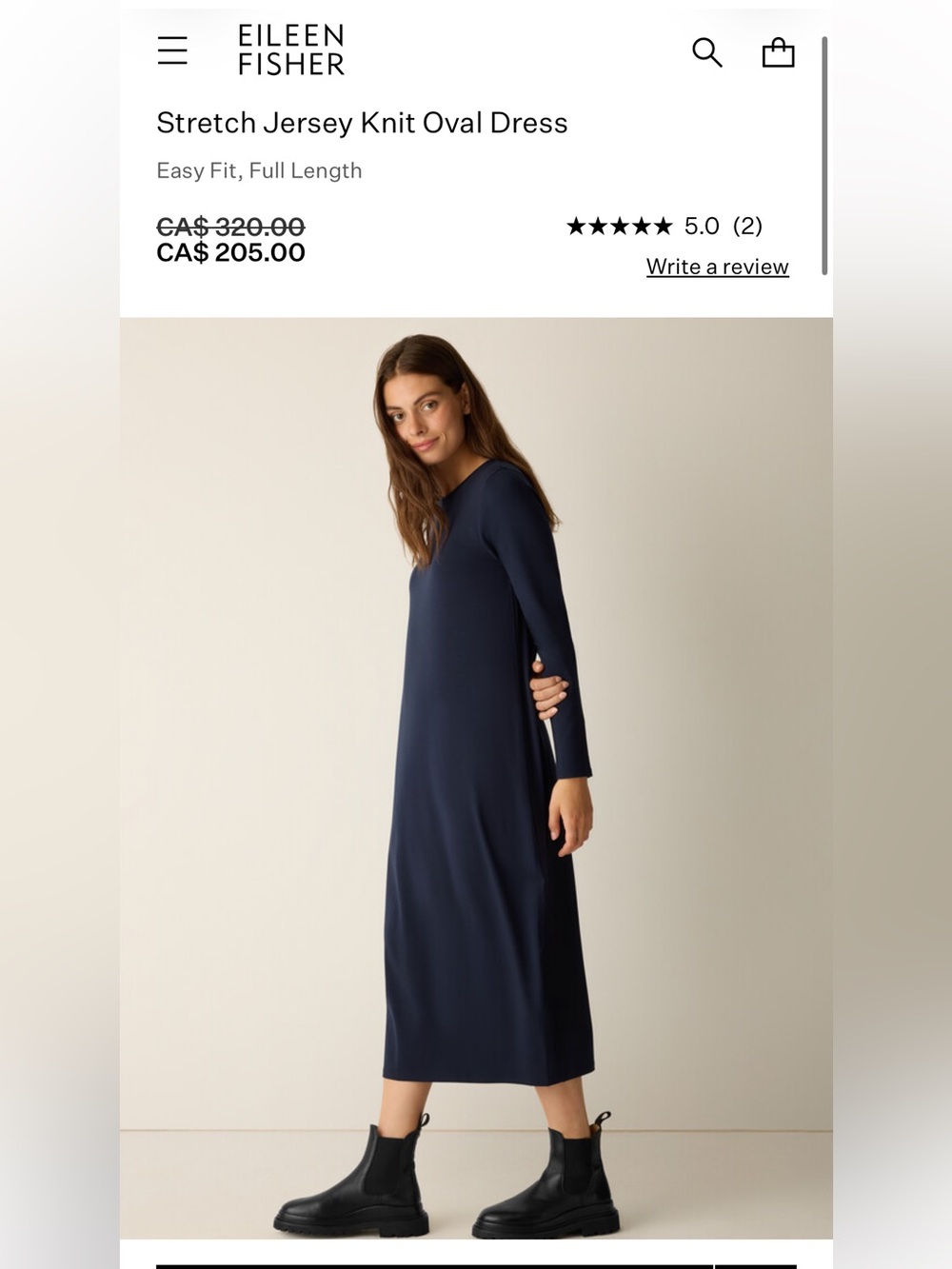 320$ EILEEN FISHER, the stretch jersey knit oval dress!